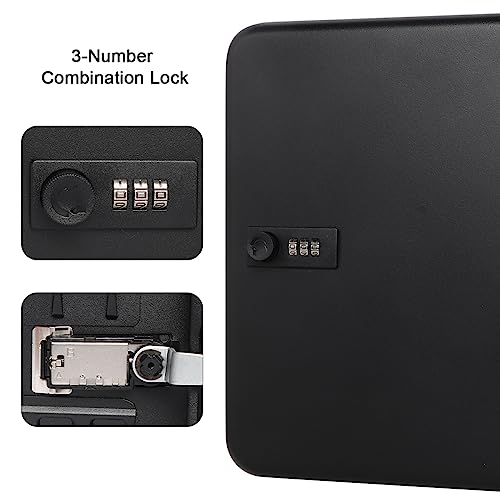 Image of Decaller 48 Key Storage Lock Box with Code, Wall Mount Metal Security Key Cabinet with Combination Lock, 11.81 inch x 9.45 inch x 2.95 inch, Black
