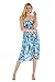 Matchable Family Hawaiian Luau Halter Dress, Simply Blue Leaves, Women, Medium