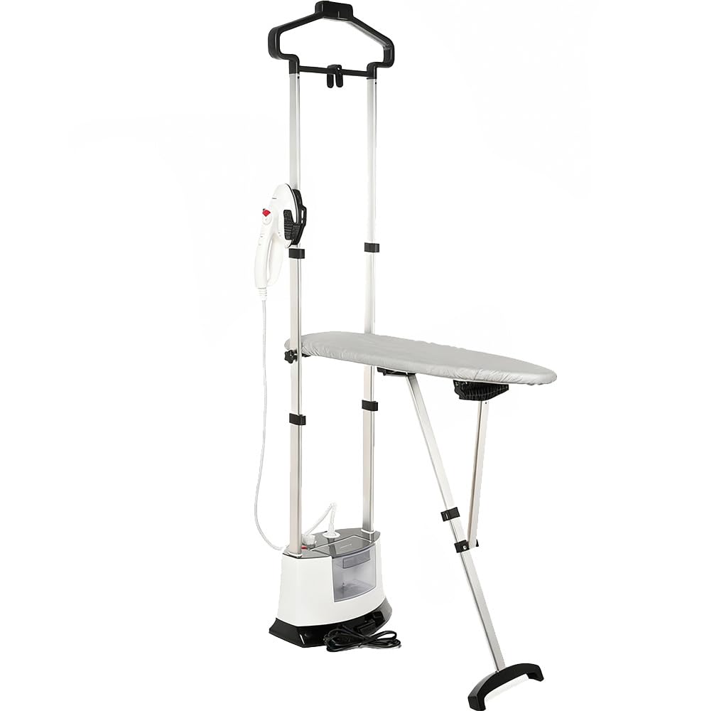 Ferro da Stiro Verticale Professionale: 1400W 6Bar 12 Livelli di Vapore Regolabili con Asta Telescopica Piastra Ceramica Ideale per Tende/Hotel/Ufficio/Camicie/Tessuti/Casa/Lavanderia