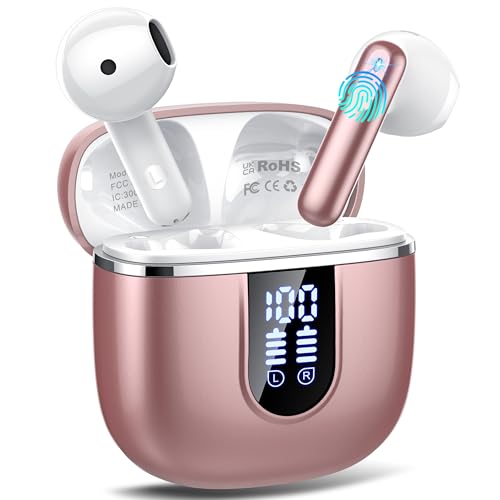 Casque Bluetooth avec écran Tactile, écouteurs étanches IP7 pour Le Travail, l'étude, Le Sport USB-C, écouteurs à Basses Profondes 48 Heures avec 5 Modes d'égalisation