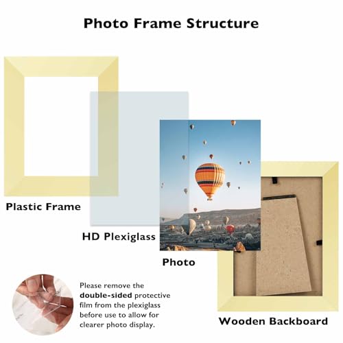 Image of JCJMY 3x4 Picture Frame Gold for Wall Hanging or Tabletop, Wall Mounting Horizontally or Vertically, 3 x 4 Wall Gallery Poster Photo Frame with Shatter Resistant Plexiglass, Gold