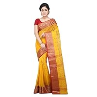 WoodenTant Women’s Tant Cotton Saree ( WCS25_Yellow)