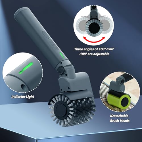 Brosse de nettoyage électrique pour barbecue avec tête rotative à angle réglable