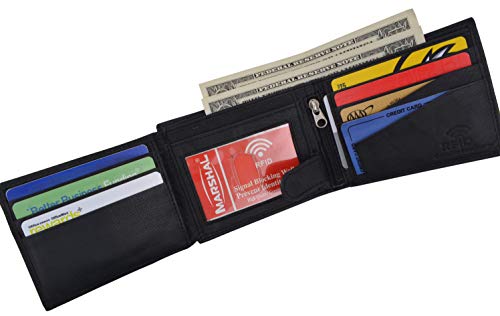 Mens RFID Blocking Leather Credit Card ID Snap Holder Bifold Wallet3