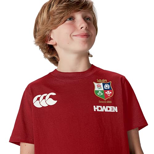 Canterbury Unisex Kinder British and Irish Lions Cotton Hemd, Red Dahlia, 14 Jahre EU