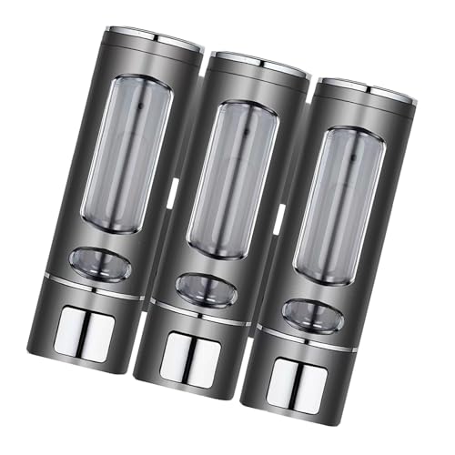 三つ口手動壁掛けソープディスペンサー 手動操作の3連壁取り付け型シャンプーディスペンサー 壁掛け式 シャンプーボトル 大容量 3連