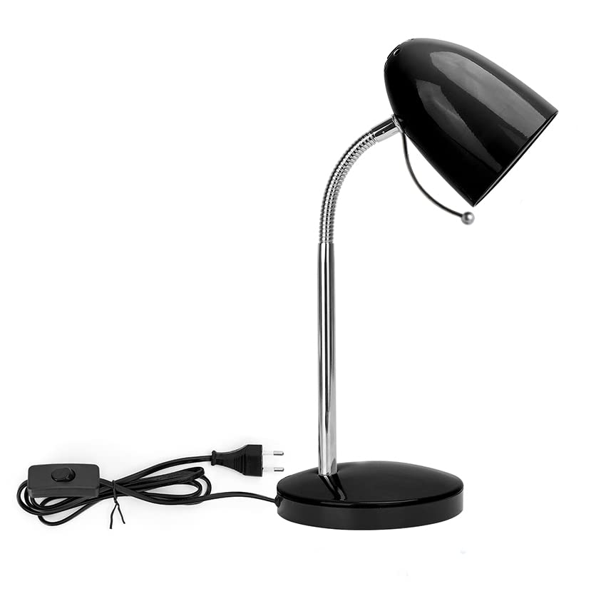 Lámpara negra de escritorio, lámpara de escritorio retro sin bombilla, flexo para leer, estudiar, flexo de escritorio compatible con bombillas led E27, 240V max, flexo para trabajar, leer y más