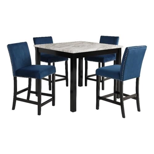 New Classic Furniture Celeste Faux Marble Top and Polyester Fabric