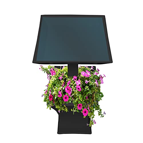 Image of Oakland Living Modern Square Cast Aluminum Metal 40-in Black Bird Bath and Planter Vase Combo