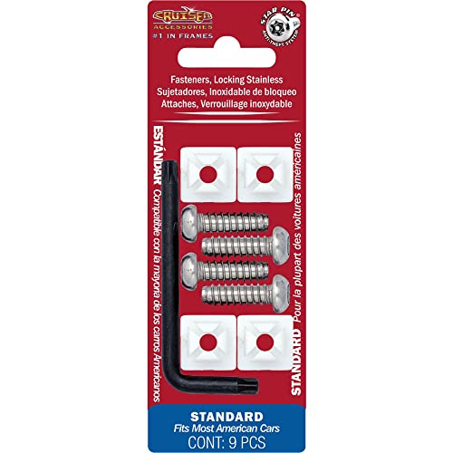Cruiser Accessories 81200 Locking Fasteners License Plate Frame Hardware, Standard-Stainless Star Pin