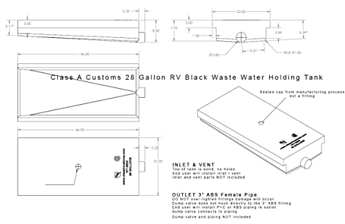 Class A Customs WT-2800 28 Gallon Rv Waste Black Water Holding Tank Wt-2800 thumb #2