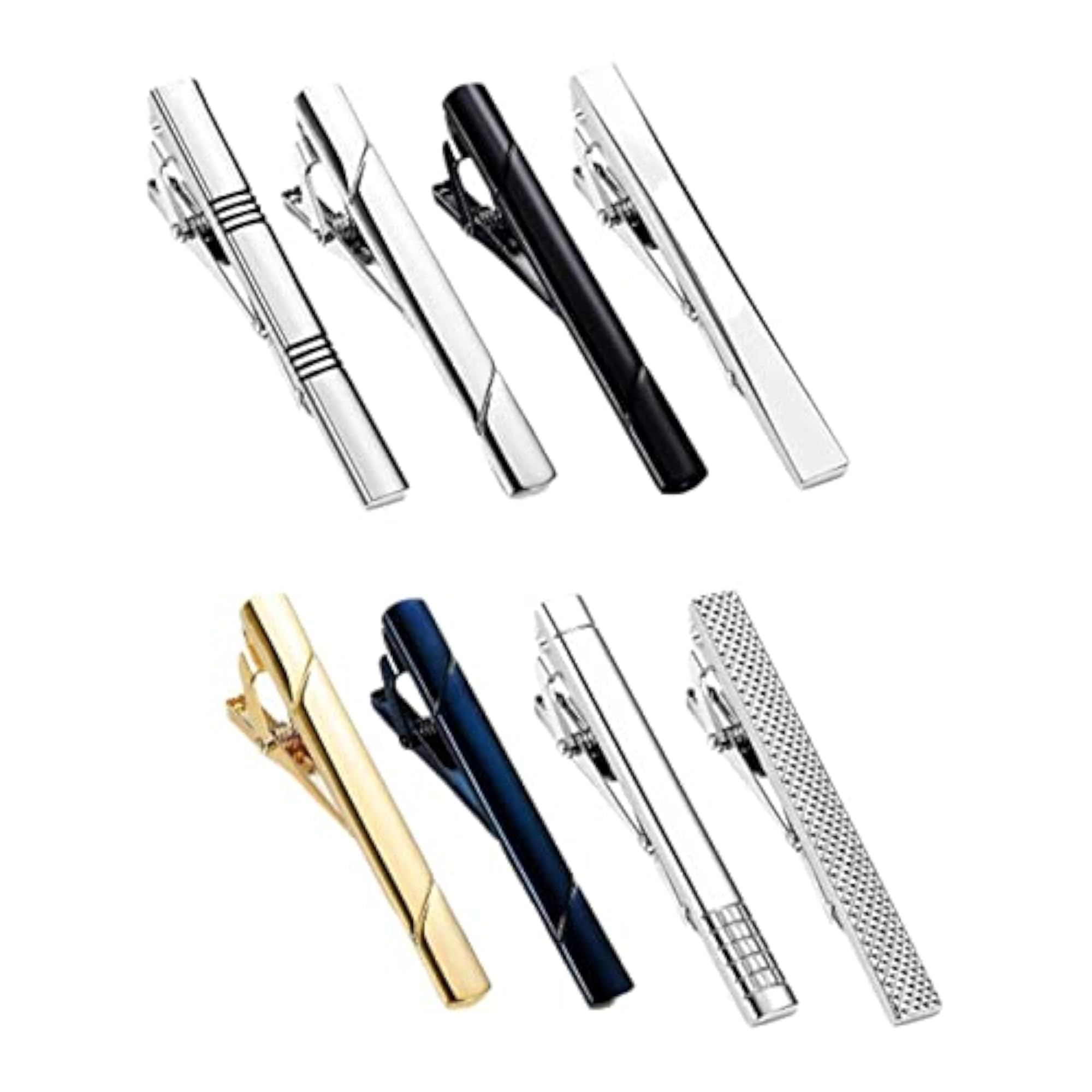 2x8Pcs Tie Clips Set for Men
