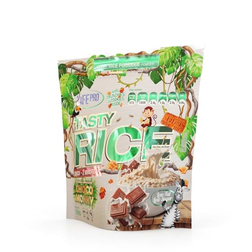 Life Pro Fit Food Tasty Rice Choco Monky 1kg | Harina de Arroz | Suplemento de carbohidratos con un delicioso sabor a galleta caramelizada