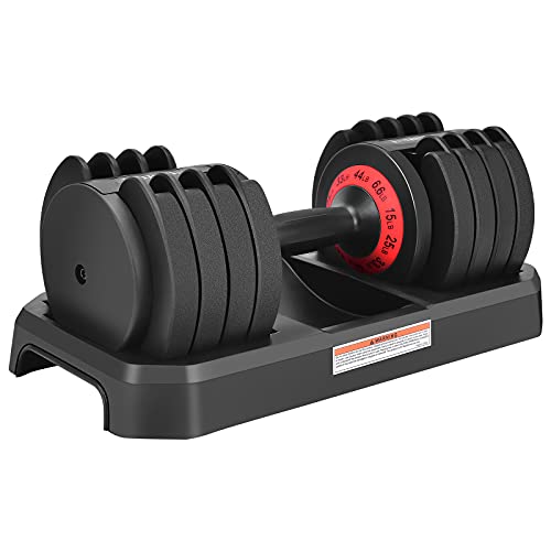 WWahuayuan 44Lbs Adjustable Dumbbells,Adjustable Dumbbell Weight Set,Can Be Used As Dumbbells for Gym Work Out Home Training Suitable for Men and Women (Single)
