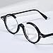 HEPIDEM Acetate Glasses Men,New Round Vintage Retro Optical Eyeglasses Frame for Women (9191 Black)