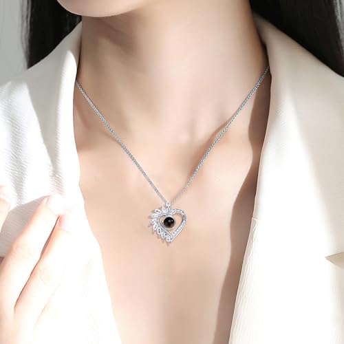 Personalized Heart Necklace with Photo Inside, Custom Heart Picture Necklace Customized Sterling Silver Rose Gold Jewelry Christmas Gifts Mother's Day gift for Women Girls4