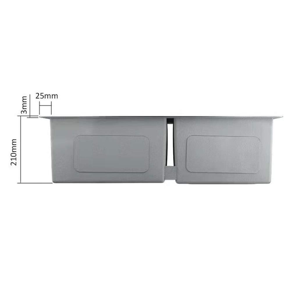 Fregadero de cocina de acero inoxidable, empotrable, fregadero doble, fregadero empotrado, fregadero doble, rectangular, con dispensador de jabón, juego de fregadero, de acero inoxidable, rectangular,