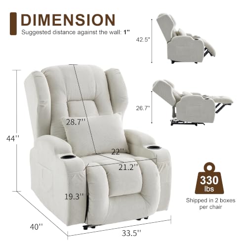 Image of DRMBOOK Power Recliner Chair, Wall Hugger Reclining Sofa