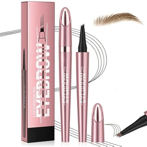 2024 New Microblading Eyebrow Pen, 3D Waterproof Microblading Eyebrow Pencil, Brow Pencil with Micro-fork Tip, Long-lasting Natural Makeup Fine Stroke Magic Eyebrow Pencil (Light Brown) Cover