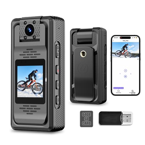 Image of Body Cameras with Audio and Video Recording Mini Body Cam | 2K FHD | Equiped with 64GB SD Card | Night Vision | Clip On | Wearable | Portable | Pocket