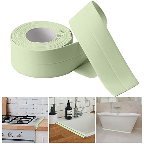 Image of Bath & Kitchen Caulk Tape Sealant Strip, PVC Self Adhesive Tub and Wall Sealing Tape Caulk Sealer,Caulk Strip,sealant Tape,Shower Tile Sealer Adhesive sealant (Green)