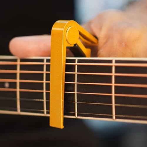 Image of Bajaao Metal Capo For Guitar, Ukulele, Mandolin & Banjo (Yellow)