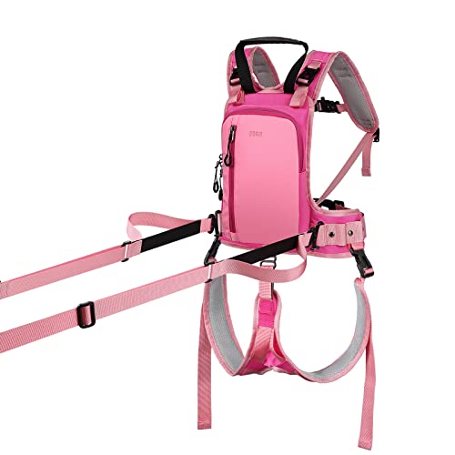QOGIR Ski Harness for Kids: Learn to Ski Safely and Teach Your Child The Speed Control of Skiing and Snowboarding Snowboard Trainer with Mini Backpack and Adjustable Seat Harness