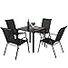 LIFERUN Gartenmöbel Set, 5-teilig, mit 4 Stapelbar Sesseln und 1 WPC Quadratischer Tisch, Balkonmöbel, Terrassenmöbel für alle Jahreszeiten, Terrasse, Garten und Außenbereich