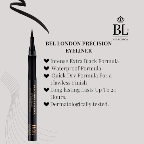 Delineador de ojos BEL London Waterproof Precision - Negro intenso mate miniatura 3