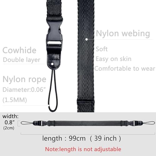 Kameragurt Schmal,Kamera Tragegurt,Gurt für kompaktkamera,kamera Band Schnellverschluss,Camera Strap Thin Short,tragegurt fernglas,Schwarz,99CM