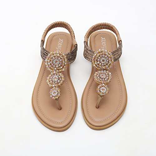 Womens Summer Casual Thong Flip Flops Comfy Flat Walking Sandals with Ankle Strap3