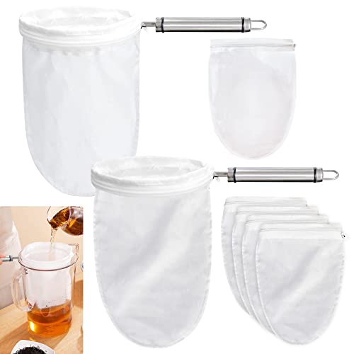 Bolsa de leche de nueces con soporte, paño multiusos reutilizable, 5 bolsas de colador de algodón, 2 bolsas de nailon, café, leche