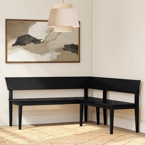Plank+Beam Risa Dining Bench, 64 Inch, Corner Bench, Black by Plank+Beam - Used condition - US$363.39