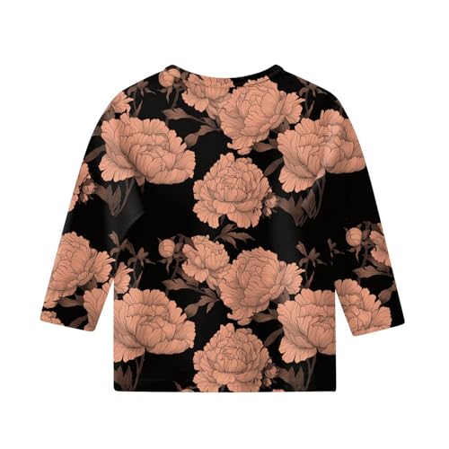 Shirts for Teens Girls Graphic Crew Neck 3/4 Length Sleeve Tops Stylish Summer 5-16 Years Clothes2