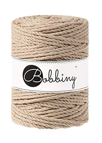 Bobbiny Corde Macramé Torsadée XXL 5mm (Sand) 100m