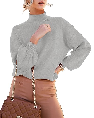 Image of ANCAPELION Women's Casual Sweater Pullover Winter Basic Sweatshirt Long Sleeve Cozy Knitted Jumper Tops Loose Fit