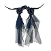 Shurhome Devil Horn Flower Headband with Veil Cosplay Costume Hairband Dark Series Hairhoop Day of the Death Hairband for Women Women Fashion Accessory