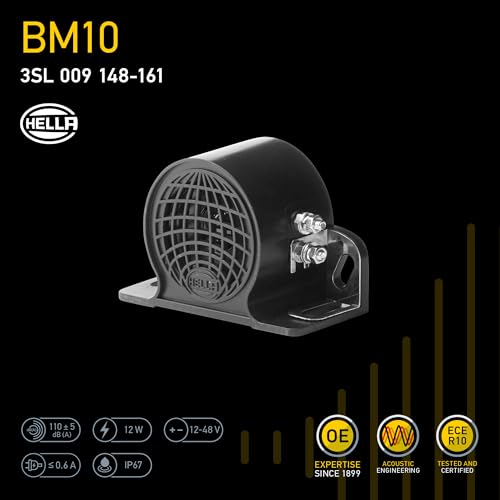 Alarma de Retroceso Hella BX 110 DB 9V/48V con Placa de Tierra miniatura 5