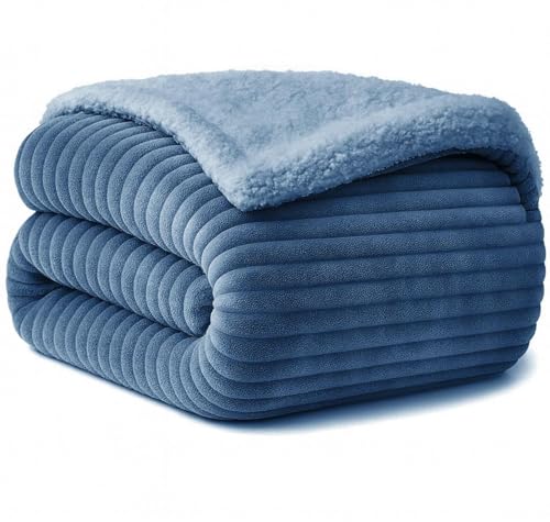 Image of VAS COLLECTIONS Ultra Soft Baby Blanket | Flannel + Sherpa | 2-Layer All-Season AC Sheet for Newborns (0-24 M) - Aqua
