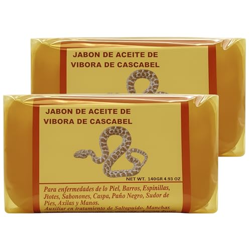 Rattlesnake Soap - Traditional Mexican Cascabel Soap 4.93 oz, Body Soap Bars, Bath Soap Bars, Jabon de Vibora de Cascabel, Premium Natural Soap Bars for Skin Care Pack 2