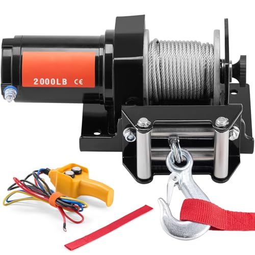 Winche eléctrico Happybuy 2000 lb 12V para ATV/UTV miniatura 1
