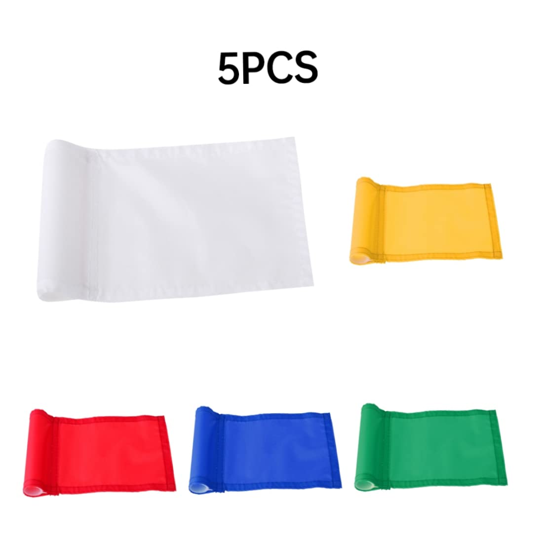 Drapeau de Golf en Nylon, Drapeau de Putting Green, Trou d'entraînement Golf, Poteau, bannière Coupe, 18 x 12 cm, 5 pièces, Mini Drapeaux pour Le