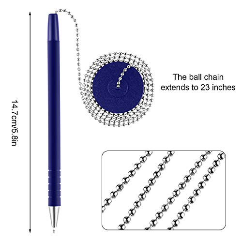 10 Pieces Secure Pen With Adhesive Pen Chain And Security Pen Holder For Home Office Supplies (Blue Ink) #TOP1