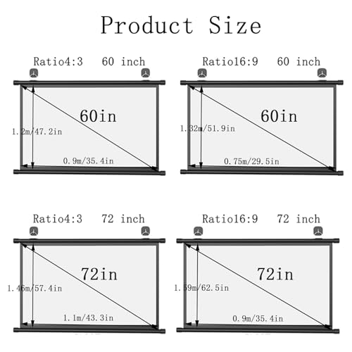 Pantalla de proyector plegable 72 pulgadas 16:9 miniatura 7