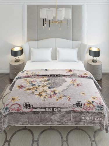 Image of Monte Carlo Double Bed Heavy Winter Blanket Marshal 2 Ply 850 GSM | 4.5 KG (240x220 CM), Cool Grey