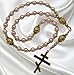 DivinejewelsbyBarb Handmade Orthodox Rosary: Pink Shell Pearls and Golden Stainless Steel Cross