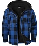 Dekomere Chaqueta gruesa de forro polar a cuadros para hombre, Medium