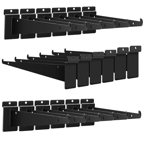 18 Pack Slatwall Shelf Bracket 12 inch, Heavy Duty Metal