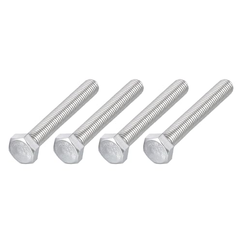 Image of METALLIXITY Hex Bolts (M12-1.75x80mm) 4Pcs, 304 Stainless Steel Coarse Fully Threaded Hex Head Screw Bolt Machine Screws - for Furniture Repair, Silver