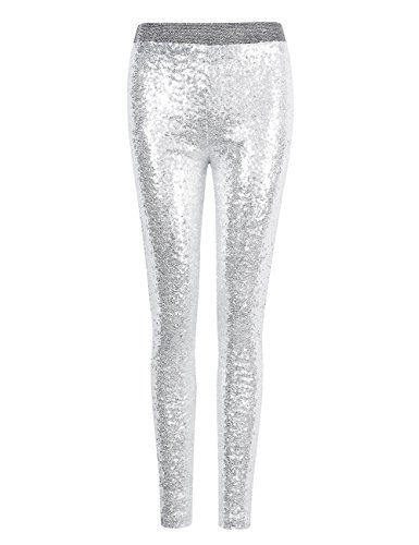 Lanlan Women Fashion Shiny Sequin Stretch Underwear Skinny Legging Tight Pant Sliver L Lanlan Women Fashion Shiny Sequin Stretch Underwear Skinny Legging Tight Pant Sliver L